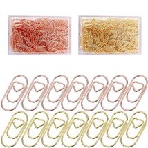 400 Pcs Small Rose Gold Paper Clips Love Heart Shaped Paperclips Stainless Steel - £30.04 GBP