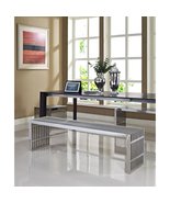 Modway Gridiron Stainless Steel Coffee Table With Tempered Glass Top - $406.77 CAD+