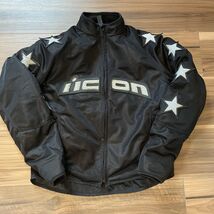 Icon Hooligan 54 Women’s Black Silver Stars Motorcycle Jacket Size Large - $950.64 MXN