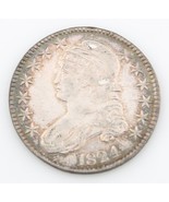 1824 50¢ Capped Bust Half Dollar, AU Condition, Excellent Eye Appeal, Lu... - £325.83 GBP