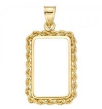 14k Solid Yellow Gold Bezel FRAME Rope  Credit Swiss 5 GRAM pamp lady fortuna - £229.41 GBP