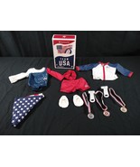 American Girl Team USA Gymnastics Outfit Olympic Set + USA Medal Ceremon... - £25.33 GBP