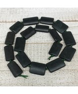 109.8g,25mm-31mm,17 Beads,Natural Serpentine Rectangle Beads Strand, 20&quot;... - £7.96 GBP