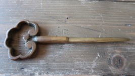 Antique Brass Skeleton Key Made Into Letter Opener FOLK ART 7.25 inches - £84.25 GBP