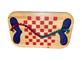 Hand Carved Checkerboard Made From Cutting Board Cute Gift Set Heart Circle Fun - £17.22 GBP