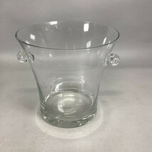 Vintage Clear Glass Ice Bucket w/ Hand Blown Handles - 8.5”Hx8 7/8”D - $19.79