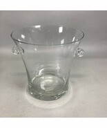 Vintage Clear Glass Ice Bucket w/ Hand Blown Handles - 8.5”Hx8 7/8”D - €17,31 EUR