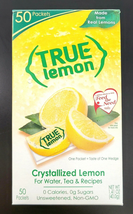 True Lemon Crystallized Lemon Packets Real Lemons Sugar Free 50-CT SAME-... - $8.99