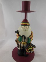 Debbie Mumm Christmas Santa Toy Maker with Birds Candle Holder 7&quot; Resin ... - $142.84 MXN
