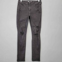 Old Navy Rockstar Womens Jeans Size 10 Black Stretch Distressed Skinny Classic - £8.96 GBP