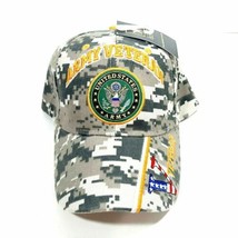 US Army Veteran Hat USA Flag &quot;V&quot; Vet Emblem ACU Digital Camo Cap  - £12.61 GBP