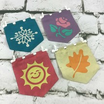 Fisher Price Season Flags Banners Lot Of 4 Snowflake Flower Sun Toys Flaw - £7.76 GBP