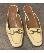 Salvatore Ferragamo TOMORROW Magnolia Patent Calf Leather Mules SlipOn S... - $58.41