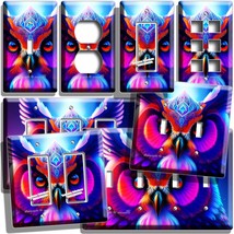 Vibrant Starlight Majestic Diamond Head Owl Light Switch Outlet Wall Plate Decor - $11.99+