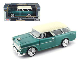 1955 Chevrolet Nomad Green 1/24 Diecast Car Motormax - £29.35 GBP