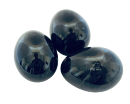 Three Egg Shaped Marbled Eggs Dark Colored with Some Dings and Minor Cracking - £17.31 GBP