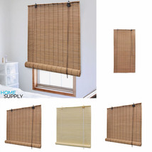 Modern Bamboo Roller Blinds Daylight Window Sun Shade Protector Drape Screen - £27.70 GBP+