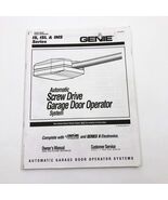 Genie Automatic Screw Drive Installation Owner&#39;s Manual IS, ISL, IMS Series - $10.40