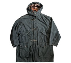 VTG Structure Men’s Chore Work Jacket Parka Sz M Dark Green Canvas W/ Ho... - £44.64 GBP