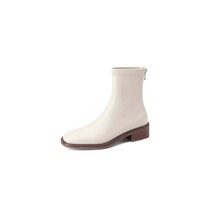 big size 43 high quality med heels modern boots winter shoes zipper elegant soli - £114.71 GBP