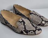 J. Crew Womens Size 8 Flat Shoes Smoking Loafers Black Gray White Faux S... - $38.99