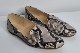 J. Crew Womens Size 8 Flat Shoes Smoking Loafers Black Gray White Faux S... - £30.55 GBP