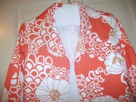 Randy Kemper Womens Jacket Blazer Open Front Size 10 Orange &amp; White NWT ... - £21.13 GBP