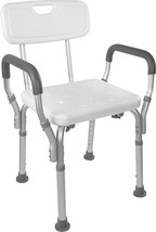 Shower Seat With Padded Arms, A Removable Back, Adjustable Legs, And Bat... - £46.57 GBP