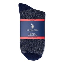 US POLO ASSN Women&#39;s Thermal Crew Socks 1 Pair Navy Shoe Size 4-9 New - £7.79 GBP