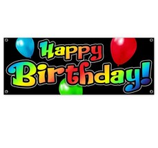 Happy Birthday Clearance Banner Advertising Vinyl Flag Sign Inv - £7.83 GBP