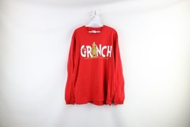 Vtg Y2K 2007 Dr Seuss Mens Large The Grinch Long Sleeve T-Shirt Red Cotton USA - £31.12 GBP