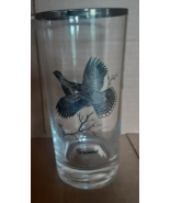 Federal Glass SPORTSMAN Grouse Tumbler 6&quot; Platinum Trim Game Bird Barware - $6.00