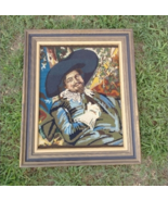 Vintage Conquistador Fine Art Embroidery Tapestry Needlepoint Framed Wal... - $69.36 CAD