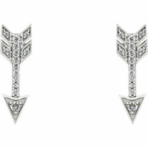 0.5ct Round Simulated Diamond Arrow Stud Earrings Women 14k White Gold Plated - £76.78 GBP