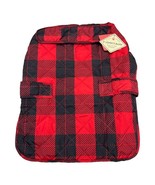 St Johns Bark Pet Apparel Dog Jacket Quilted Vest L Plaid Red Black Buffalo - $5.44