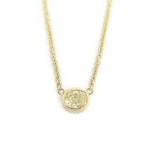 Authenticity Guarantee 
Fancy Yellow Oval Diamond Solitaire Pendant Necklace ... - £1,514.77 GBP