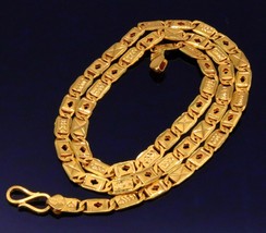 22 Kt Yellow Gold Nawabi Link Chain Indian Authentic Unisex Necklace - $3,127.40+