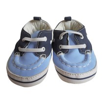 Carter&#39;s Child of Mine Size 0-3m Blue white Baby Shoes elastic close - $7.99
