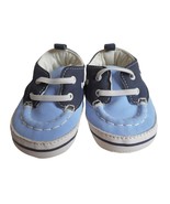 Carter&#39;s Child of Mine Size 0-3m Blue white Baby Shoes elastic close - $7.99