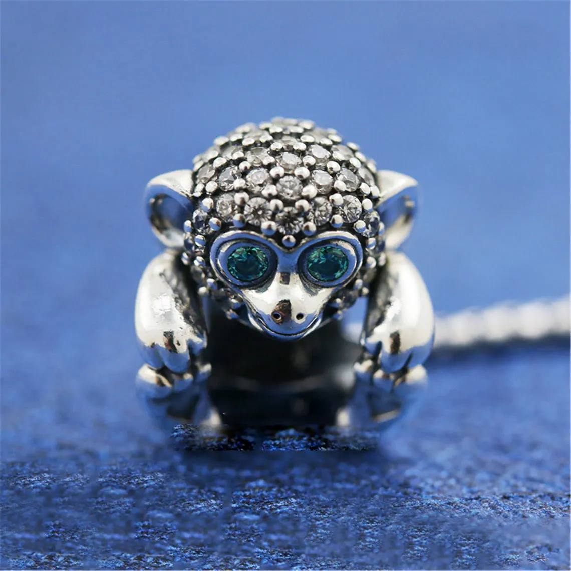 2019 Release Sterling Silver Sparkling Monkey Dangle Charm Fit Moments Bracelet Item image 2