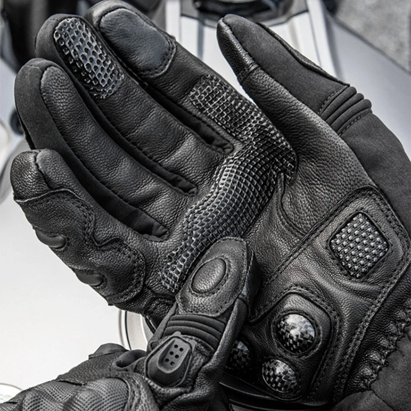 Winter Motorcycle Gloves Leather Sheep Thermal Windproof Rainproof Keep Warm For - £46.21 GBP+
