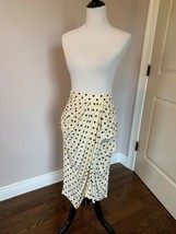 Nwt Moschino Silk Cream And Black Polka Dot Mock Wrap Skirt Sz 10 - £356.11 GBP