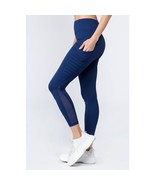 Yelete Blue High Waist Mesh Leggings with Moto Pockets Size Medium - $27.35 CAD