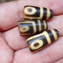 Lot 3 PCS Antique Himalayan Indo Tibetan Agate Dzi Bead Amulet #TBC-Lot3 - £93.04 GBP