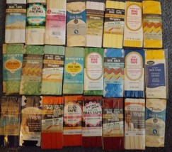 Lot 24 Vintage NOS Mixed Color Bias Tape Rick Rack Hem Facing Sewing Acc... - $39.59