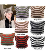 Hatzzi - Women&#39;s Striped Cat Ear Knitted Beanie - $19.28 CAD