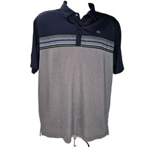 Travis Mathew Golf Polo Shirt Mens L Blue Grey Short Sleeve Logo Perform... - £15.78 GBP