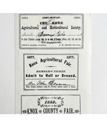 1970 Maine Knox County Fair Tickets Agricultural Print Ephemera 1877-1889 - $24.99