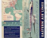 Eastern Airlines Ticket Jacket with Constellation Route Map 1950&#39;s - $21.78
