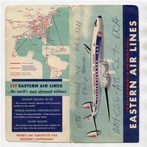 Eastern Airlines Ticket Jacket with Constellation Route Map 1950&#39;s - £17.07 GBP
